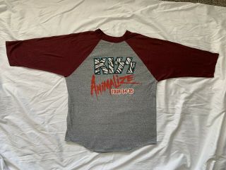 Vintage KISS Animalize Tour 1984 - 1985 3/4 Sleeve T - Shirt RARE XL 2