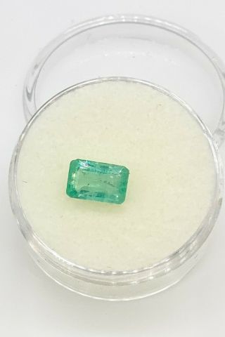 Rare $2000 1.  37ct Emerald Cut Colombian Emerald Loose Gem
