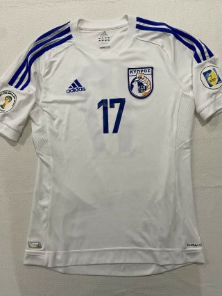 Cyprus National Team Match Worn Shirt Jersey Wc 2014 17 2013 Adidas Rare