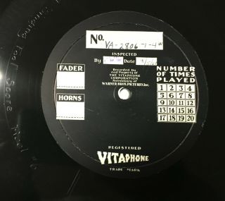Vitaphone Discs - 2 Rare Originals For " The Singing Fool " - Jolson Special Label
