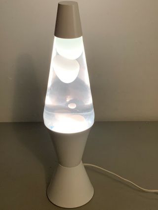 Vintage 90s Lava Lite Motion Lamp 16.  5 " White Wax,  Base & Cap Rare