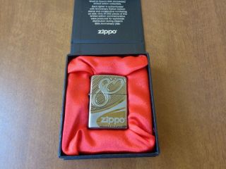 Very Rare Zippo 80th Anniversary 1932 - 2012 Special Limited Edition Lighter & Box