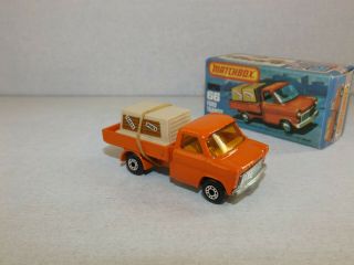 Matchbox S/f No.  66 - C Ford Transit Dark Orange U/p Base Rare Amber Windows Mib