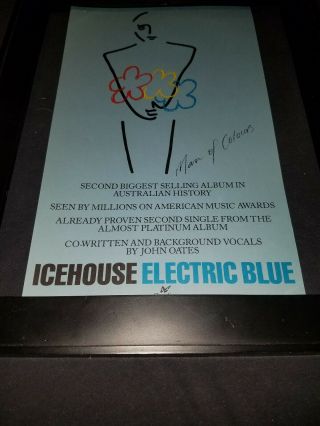 Icehouse Electric Blue Rare Radio Promo Poster Ad Framed