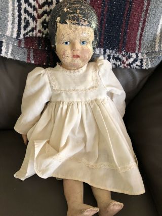 Rare Antique Martha Chase With Bobbed Hair Stockinette Doll 1920
