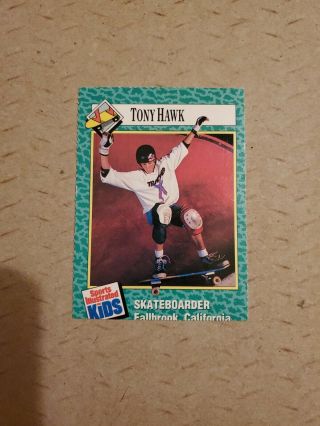 Rare 1990 Tony Hawk Rookie Rc Card Sports Illustrated For Kids Skateboarder