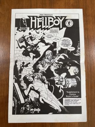 Hellboy (1994) 4 Page B&w Rare Comic Buyers Guide Supplement