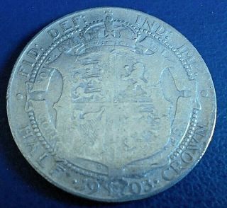 1903 King Edward Vii Halfcrown,  Very Rare Key Date.  925 Silver,  Quite Low Grade