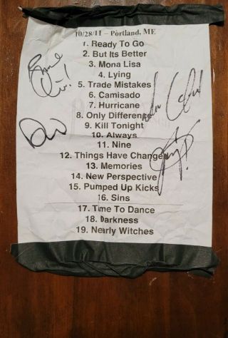 Panic At The Disco Signed Vices And Virtues Set List (rare)