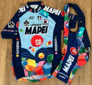 Mapei Sportful Colnago Rare Bnwt Uci 1995 Cycling Kit Jersey,  Bib Shorts Size L