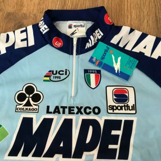 Mapei Sportful Colnago RARE BNWT UCI 1995 cycling kit jersey,  bib shorts size L 3