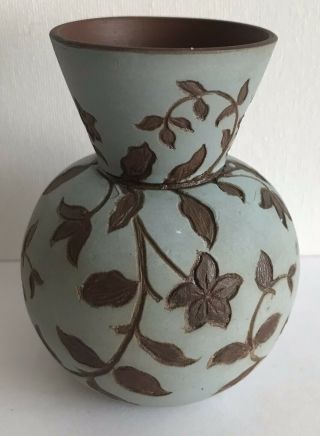Early Langley Floral Vase V Rare Mark Dated 1886