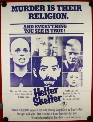Rare 1976 Cult Classic " Helter Skelter " Australian One Sheet Poster