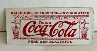 L12) Early Coca Cola Ink Blotter Soda Fountain Card Sign Rare