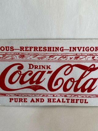 L12) Early Coca Cola Ink Blotter Soda Fountain Card Sign RARE 3