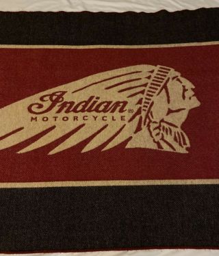 Rare Vintage Indian Motorcycle Wool Throw Blanket Made Usa Motorcycles