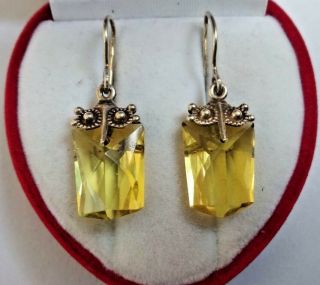 Rare Vintage Earrings Gold Plated Russian Soviet Sterling Silver 875 Star Ussr