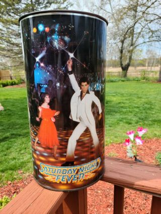 Very Rare Saturday Night Fever Trash Can With John Travolta Iconic Stance,  Disco