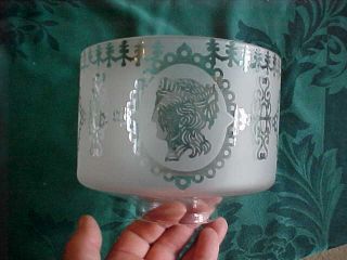 Rare Victorian Cornelius Era Etched Glass Cameo 2 - 5/8 " Straight Fitter Gas Shade