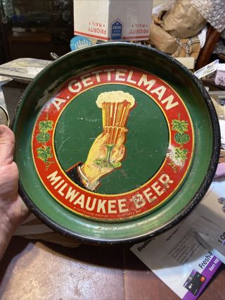 Vintage Rare A.  Gettelmen Milwaukee Beer Tray 1930’s