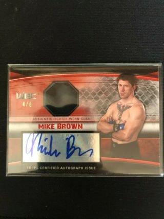 2010 Topps Ufc Knockout - Mike Brown 4/8 Ruby Patch Auto Rare Sharp /8 Rpa