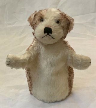 Rare Vintage Germany Steiff Mohair Dog Puppet - 1950 
