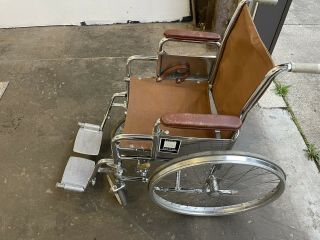 Vintage Everest And Jennings Wheel Chair Very Old And Very Rare Canvas & Chrome