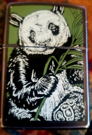 Rare 1995 Barrett - Smythe Animal Friends Panda Zippo Lighter Never Lit
