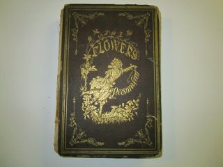 1847 The Flowers Personified By N.  Cleaveland - Hand Colored Illustrations - Rare