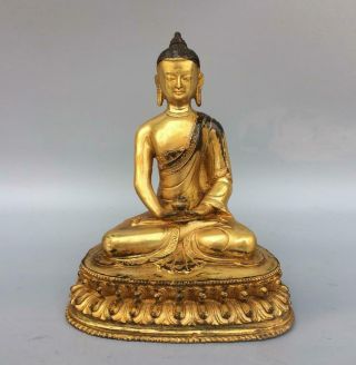 Old Rare Chinese Copper Gilding Statue Buddha (k1066)