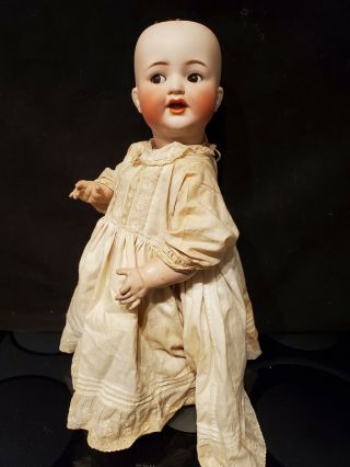 Rare Antique German Simon Halbig 126 Bisque Head Doll 18 " Character Flirty Eyes