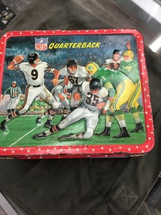 Rare Vintage Nfl Quarterback Lunchbox Packers Bears Giants Browns 1964