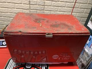 Rare Red 1950’s VINTAGE Coca Cola Cooler Progress Refrigerator Co.  Louisville KY 2