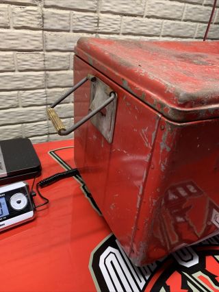 Rare Red 1950’s VINTAGE Coca Cola Cooler Progress Refrigerator Co.  Louisville KY 3