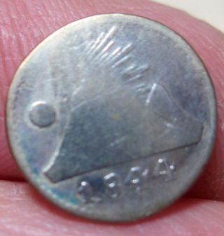 1844 - G (guatemala) 1/4 Real (silver) Central American Republic - - Very Rare - - - -