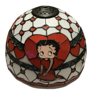 Rare Vintage Betty Boop Tiffany Style Stained Glass Lamp Shade By Danbury