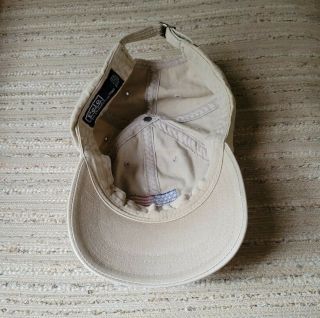 VINTAGE Polo Ralph Lauren Strapback Hat.  Made in USA.  Stadium Khaki Flag.  RARE 2