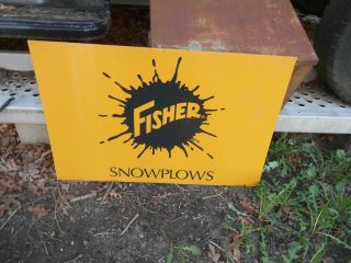Extremely Rare - Vintage Fisher Snow Plow Metal Sign 3 X 2 Feet