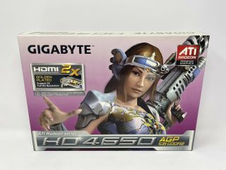 Gigabyte Hd4650 Gv - R465d2 - 1gi Agp 1gb Rare Videocard Rev 2.  0 Hdmi Dvi Vga