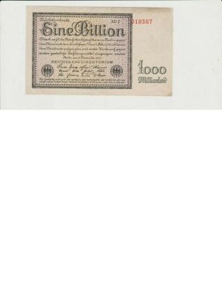 Ro.  131d,  Germany Banknote,  1000 Milliarden (billion) Mark 1923,  Pick 134,  Rare