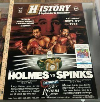 Larry Holmes Vs Michael Spinks - Official Fight Poster - Ticket - Rare - Boxing