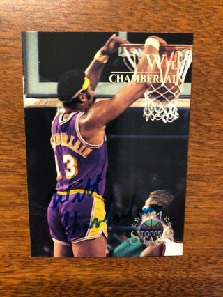 1996/97 Topps Stars Wilt Chamberlain Auto Autograph Signed Lakers Kansas Rare