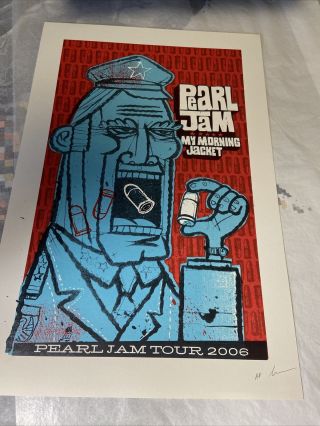 Pearl Jam My Morning Jacket Summer Tour Poster 2006 Rare Signed Ap