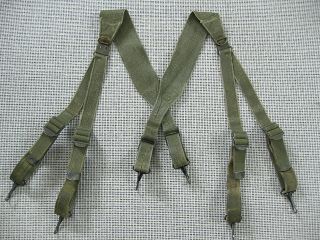 Us Army Ww2 M1936 Combat Suspenders First Pattern Od Rare Variant