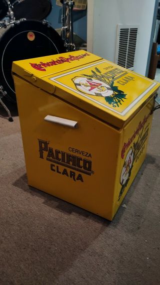 RARE Pacifico Clara Cerveza Beer Metal Cooler Ice Chest Man Cave HARD TO FIND 2