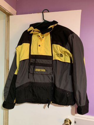 Vtg North Face Steep Tech Jacket Mens L Scot Schmidt Yellow Black Rare