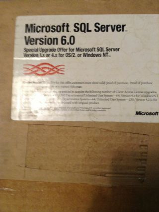 Microsoft Sql V 6.  0 Server - Complete Rare Version