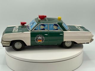 Rare Vintage Yone/yonezawa Japan Tin B/o Chevy Impala Polizei/police Car 14 "