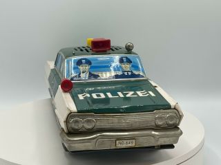 Rare Vintage Yone/Yonezawa Japan Tin B/O Chevy Impala Polizei/Police Car 14 
