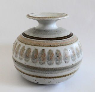 Rare Vtg Signed Robert Maxwell Midcentury Modern Stoneware Pottery Vase 210